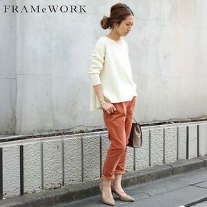 『FRAMeWORK』フレームワーク ホソコールストレッチリラックススキニー