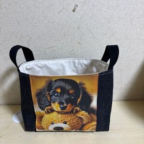 ダックスフンド ハンドメイド 布バスケット