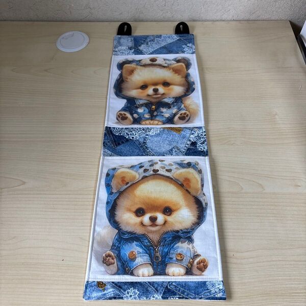 ポメラニアン ハンドメイド ウォールポケット