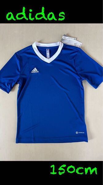 新品タグ付き adidasアディダス 150cm ENTRADA22 半袖シャツブルー
