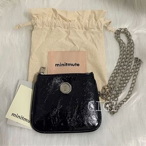 未使用 ミニミュート minitmute チェーン スモール ショルダーバッグ 黒