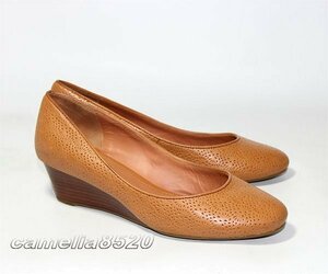 GEOX respirajeoks Wedge sole pumps tea color Brown punching leather original leather 36 size approximately 23cm used beautiful goods 