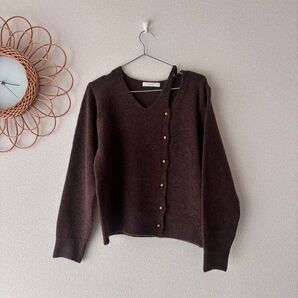 【美品】 ontum カッティングニットトップス 韓国 ブラウン