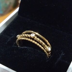 Fossil Vintage Heritage ゴールドトーン プレスタック リング JF0380171