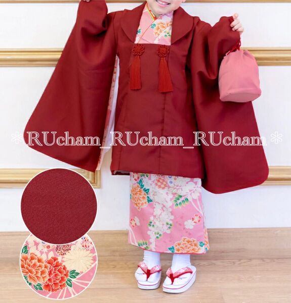 新品【赤×くす玉】おしゃまコート 七五三 753 3歳 お着物 お正月 節句