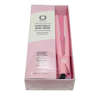 アゲツヤ アゲツヤミニポップ ヘアアイロン ベビーピンク | 携帯耐熱ポーチ付 軽量 海外対応