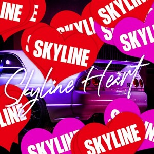SKYLINE HEART RED STICKER - スカイライン ハート レッド ステッカー / NISSAN GTR 日産 JDM ドリフト EASYSICKS イージーシックス