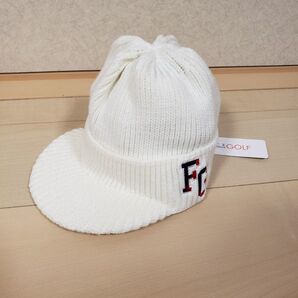 新品 フィッチェゴルフ ニット帽 ゴルフ メンズ つば付き ニットキャップ 229601 12 ホワイト