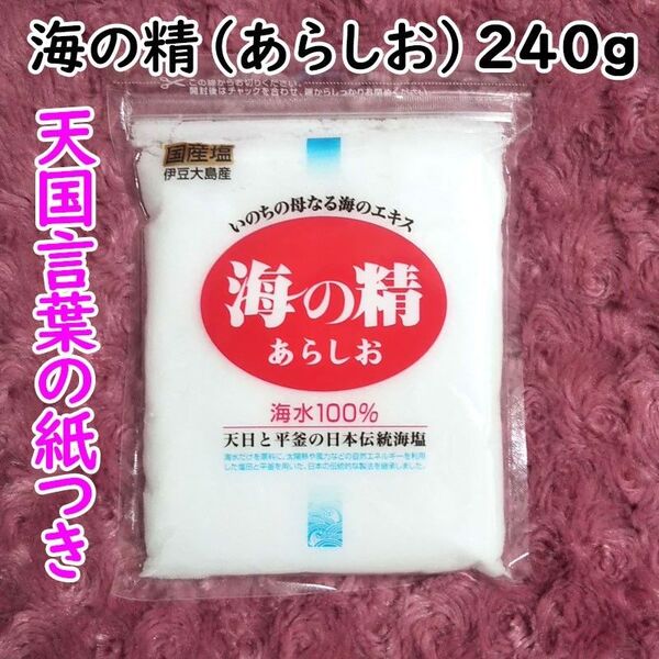 【240g】斎藤一人さんオススメの自然塩「海の精」あらしお 天国言葉の紙つき