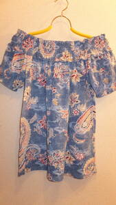 ★LAZY DAISY★Floral Pattern Ladies Summer tops Size M花柄レディースサマートップスサイズM　FLOWERバスト79-87　USED IN JAPAN