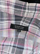 ■希少■BURBERRY BLACKLABEL■バーバリーブラックレーベル■ノバチェック柄 半袖ボタンシャツ■ピンクホースマーク■サイズ2_画像6