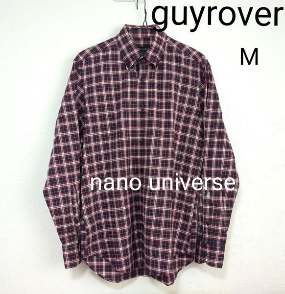 GUY ROVER nano universe長袖シャツ チェック柄 M イタリア製 美品
