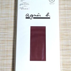未使用【アニエスべー】タイツ 80デニール S〜M ルビーボルドー 福助 agnes b. ウェストフィットサポートタイツ 日本製