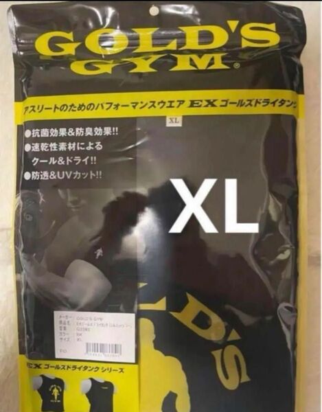 【新品】XL ゴールドジム タンクトップ ブラック シルエットジョー Black