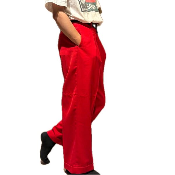 BILL TORNADE 赤 レッド ワイドパンツ スラックス