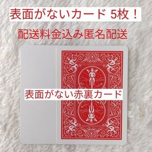 表面に印刷がない ブランクフェイスカード 白/赤 5枚 カードマジックに最適です