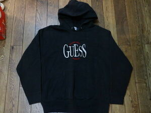 90s USA производства GUESS Logo вышивка Old тренировочный футболка черный капот Parker Guess 
