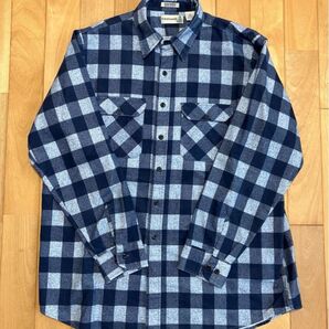 USA製Sears field master シアーズ フィールドマスター フランネルシャツ ブロックチェック青水色 サイズXL