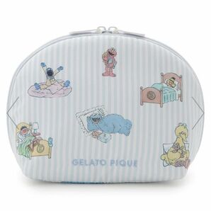 【ブルー ポーチ】ジェラートピケ セサミストリート ポーチ 小物入れ メイク 化粧ポーチ ジェラピケ エルモ クッキーモンスター