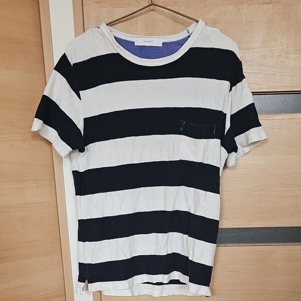 インヘリット 綿100% Tシャツ ボーダー 半袖