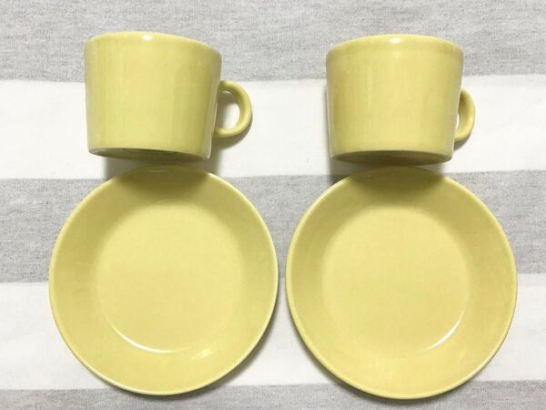 iittala イッタラ ARABIA アラビア TEEMA ティーマ コーヒーカップ ソーサー 黄色 薄いイエロー プレート