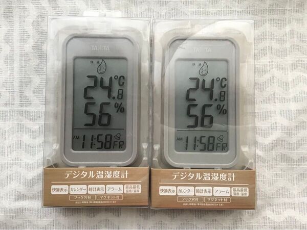 TANITA タニタ デジタル温湿度計 TT-589 グレー 乾燥 風邪予防 植物 動物 体調管理 湿度 温度 健康 ヘルスケア