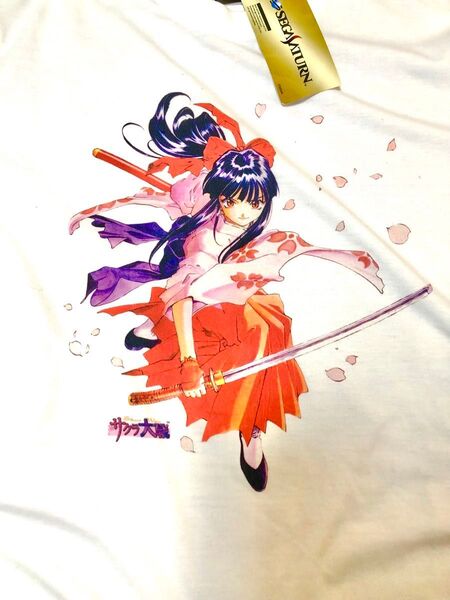 新品 サクラ大戦 神宮寺さくら 半袖Tシャツ 白 M~Lサイズ メンズ Tシャツ セガサターン 匿名配送 送料無料 神宮寺サクラ