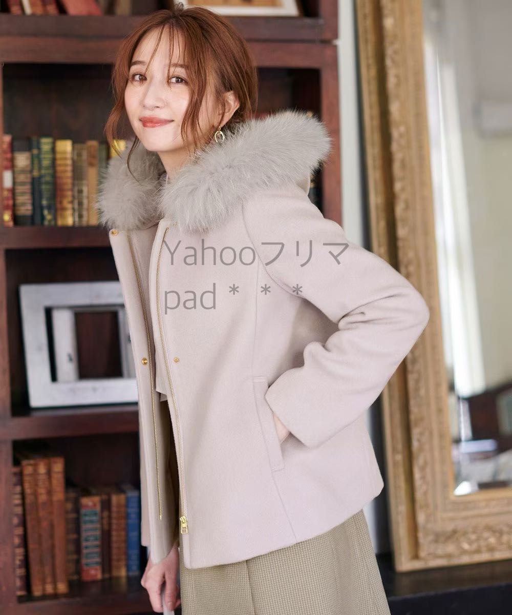 お値下SALE FENNELノーカラー ロングコート フォックスファー 9 お値下SALE FENNELノーカラー ロングコート フォックスファー 9