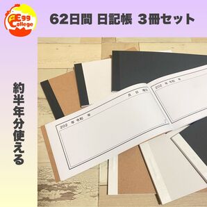 62日間日記帳 3冊セット スケジュール帳 メモ帳 手帳 ダイアリー カレンダー