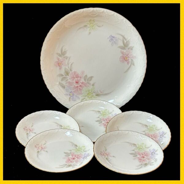 *【未使用】ノリタケ Noritake パーティーセット プレート 花 エンボス