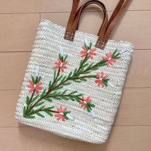 【新品未使用】モロッコ製 ハンドメイド かごバッグ モロッコより直輸入品