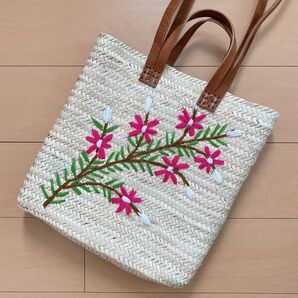 【新品未使用】モロッコ製 ハンドメイド かごバッグ モロッコより直輸入品