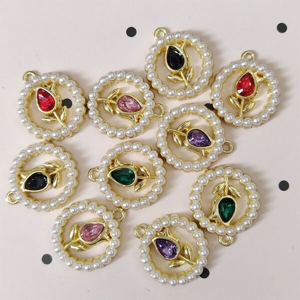 チューリップ パールチャーム ハンドメイド お花