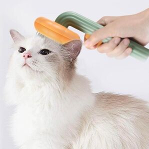 ペットブラシ 猫ブラシ コーム ブラッシング ワンタッチ毛取り コーミング