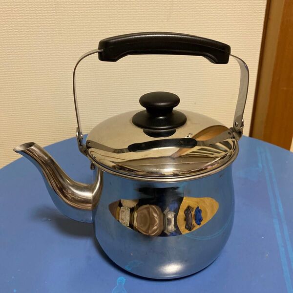 ステンレススチール ケトル 広口シルバー やかん