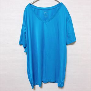 Tシャツ 半袖 シャツ カットソー5X/5TG/5 KG(30v 32W 大きめサイズ ビックサイズ 水色 カラフルダメージあり