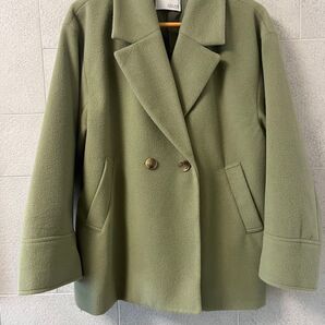未使用 COLLAGE GALLARDAGALANTE Pコート ミドル丈コート ピスタチオカラー うぐいす色 フリーサイズ
