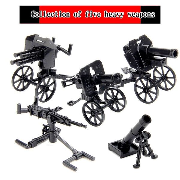 LEGOレゴ互換 重火器 5種セット 銃 武器 大砲 マシンガン 機関銃