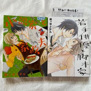 「若手俳優と脚本家 」「小説家と家政夫 」梶ヶ谷ミチル 2冊セットペーパー付き