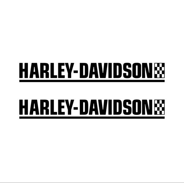 Harley-Davidson デカール ブラック 2枚セット チェッカーフラッグ ハーレーダビッドソン ステッカー