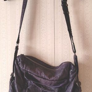And A☆アンドエー☆ショルダーバッグ☆ 羊革 パープル レザー