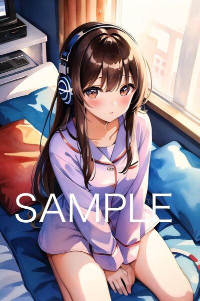 A4 アート ポスター⑧*パジャマガール*ラミネート加工*オリジナル
