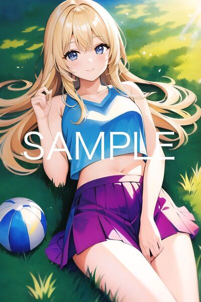 A4アート ポスター⑬*タンクトップガール*ラミネート加工*オリジナル