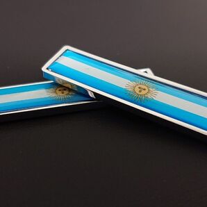 アルゼンチンの国旗 メタルプレート 2枚入り デカール ステッカー シール