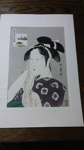 Art hand Auction Utamaro : sélections de six beautés célèbres, Peinture, Ukiyo-e, Impressions, Portrait d'une belle femme