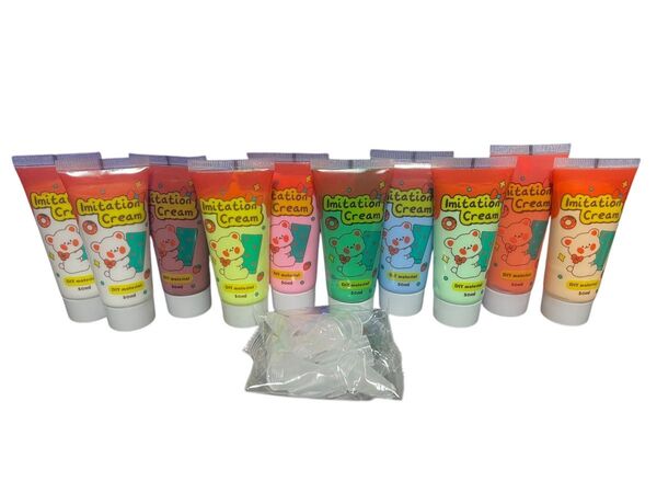 デコホイップ デコパーツ クリーム フェイクホイップ 50ml 10本セット ホイップクリーム 粘土 ハンドメイド ノズル付き