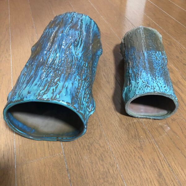 廃盤 陶器中型、大型プレコ用2本セット 産卵筒 シェルター