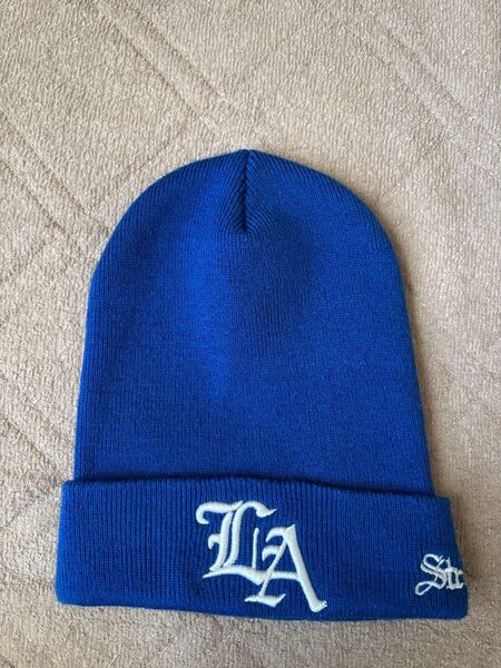 青 ニット帽 LA Strollerz