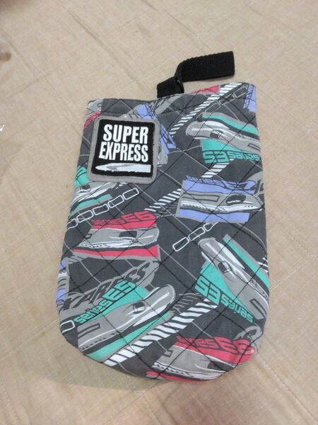 電車 柄 シュースバック super express 上履き入れ