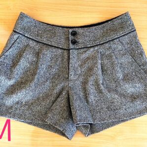 ショートパンツ ウール混 グレー M